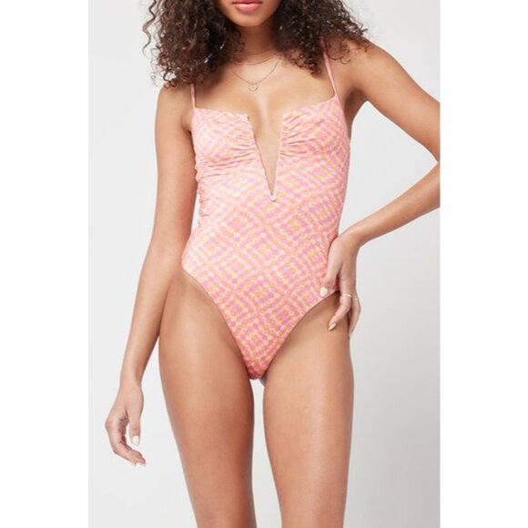 L*Space Printed Shimmer Roxanne One Piece in heat waves New Swimsuit - Picture 1 of 11